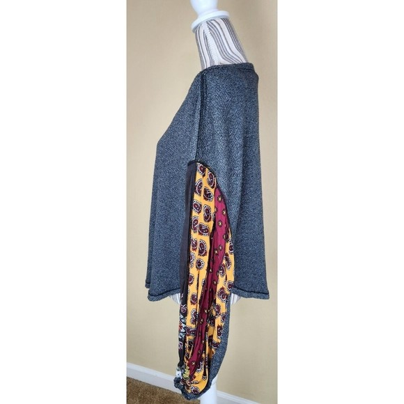 Free People We The Free Grey Blossom Waffle Knit Thermal Top Boho Hippi Size S - Picture 2 of 12